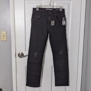 NWT X-Ray Jeans Classic Jet Black Distressed Knee Stretch Jeans Size‎ 14